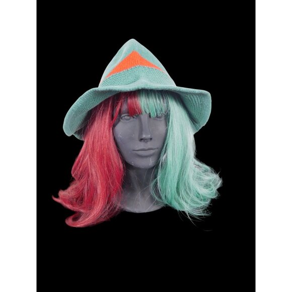 Green Knit Witch Hat - Soft Point Brim - New - Witchcore Cottagecore Hedge Witch - Picture 11 of 12